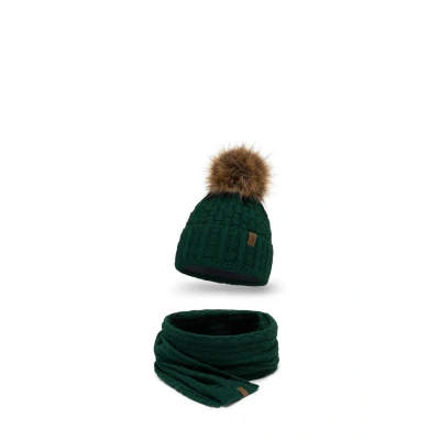 Abbildung von Vivisence 7015 Beanie AND Scarf SET Schal, Damen, Größe: One Size, Green