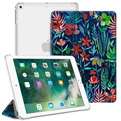 Abbildung von Fintie Hülle für iPad 9.7 Zoll 2018/2017 Ultradünn Schutzhülle mit transparenter Rückseite Abdeckung Cover Auto Schlaf/Wach 9.7&quot; 6. Generation / 5. Generation, Dschungelnacht