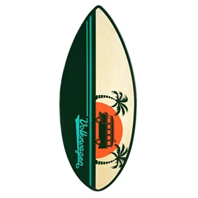Abbildung von Board Masters VW Collection Volkswagen Skimboard Echtholz (104 cm) Unisex mit T1 Bulli Bus Design (Sunset/Bunt)