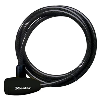 Abbildung von Master Lock 8154EURD, Fahrradschloss mit Schlüsselschloss, 1,8 m Kabel, schwarz