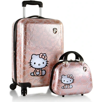 Abbildung von Heys Kinderkoffer »Kinderreiseset Hello Kitty roségold«, (Set, und Kosmetikkoffer), 4 St. Rollen, x Joachim Llambi Kindertrolley Handgepäck Koffer