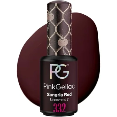 Abbildung von Pink Gellac UV Nagellack 332 Sangria Red 8 ml Shellac Rot Einfache Anwendung Gel Nail Polish für 14 Tage Salonqualität Made in Holland
