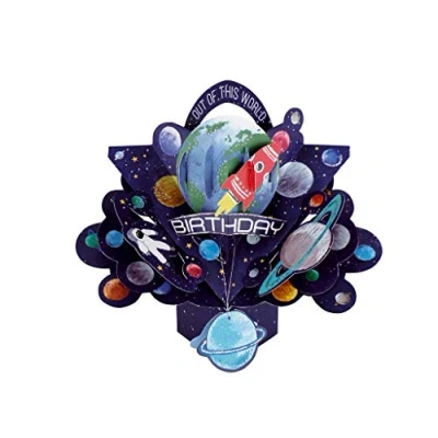 Abbildung von Birthday Space Pop Up Grußkarte Original Second Nature 3D Karten