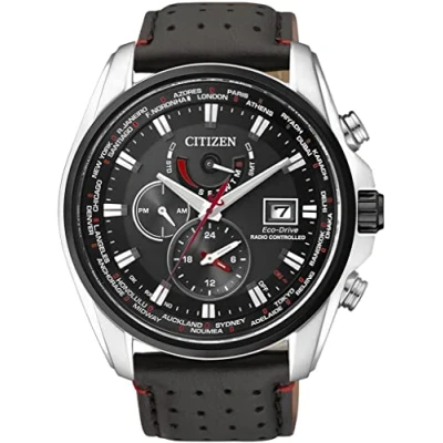 Abbildung von Citizen Herren Analog Eco Drive Uhr mit Leder Armband AT9036 08E