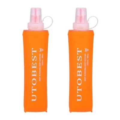 Abbildung von UTOBEST Soft Flask, TPU Faltbare Trinkflaschen, Wasserflasche BPA Frei Sportflasche für Trinkrucksack, Fahrrad, Wandern, 250ml/350ml/500ml