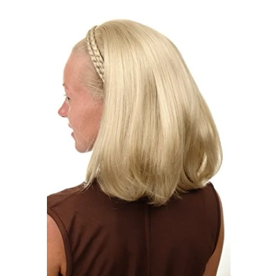 Abbildung von WIG ME UP 90606+3 22 Halbperücke Haarteil edel mit geflochtenem Haarreif schulterlang glatt hellblond