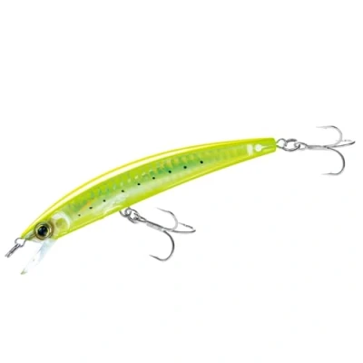 Abbildung von Yo Zuri Crystal 3D Minnow Schwimmender Köder, Chartreuse Silber, 8,9 cm