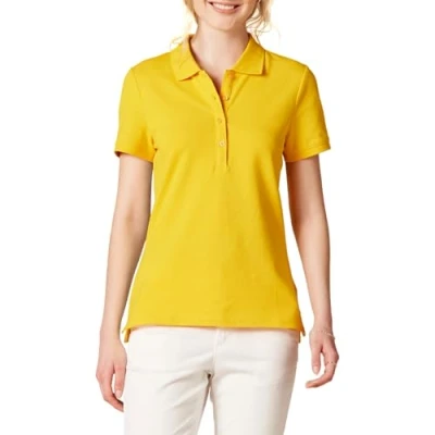 Abbildung von Amazon Essentials Damen Kurzärmeliges Poloshirt (Erhältlich In Übergröße), Goldgelb, M