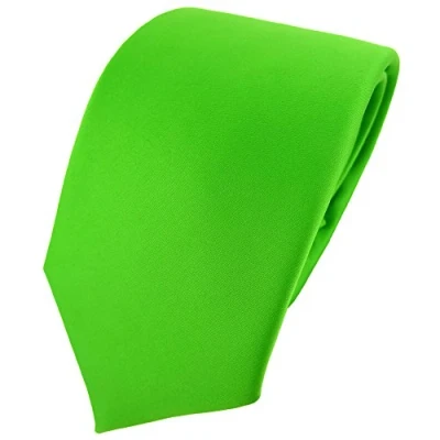Abbildung von TigerTie Herren Krawatte Klassische 8 cm Satin in grün giftgrün leuchtgrün einfarbigem Design, ideal für Geschäftstermine, festliche Anlässe und die Freizeit