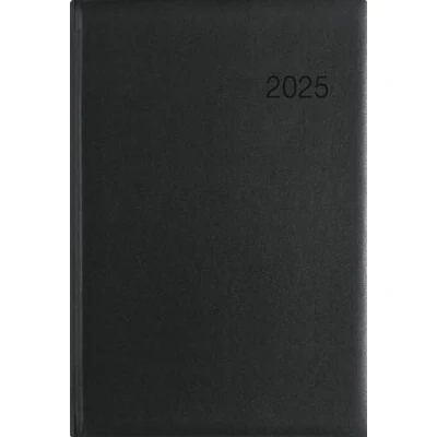 Abbildung von Zettler Wochenbuch 2025 schwarz, 14,6x21cm, Taschenkalender mit 128 Seiten im Kartoneinband, Tages und Wochenzählung, Mondphasen, Recyclingpapier internationales Kalendarium