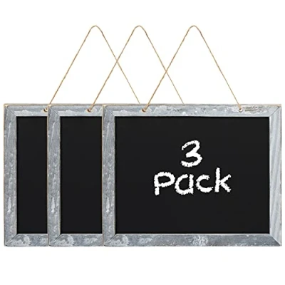 Abbildung von Belle Vous 3er Pack Kreidetafel Deko Hölzerne Schreibtafel Tafel zum Aufhängen Einseitige, Löschbare Nachrichten Tafeln für Hochzeiten, Geburtstagsfeiern, Restaurants und Küchendekoration