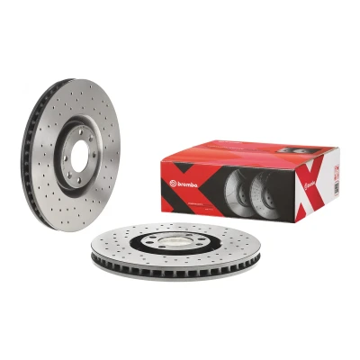 Abbildung von BREMBO XTRA LINE 09.A829.2X Bremsscheibe 340 30 4 gelocht/innenbel. beschichtet hochgekohlt mit Schrauben PEUGEOT: 308 I Hatchback, CC