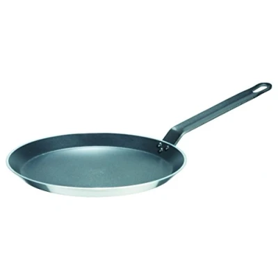 Abbildung von GSW 860925 Gastro traditionell Lyoner Alu Crepe Pfanne 26cm, Aluminium, Silber/schwarz, 26 cm