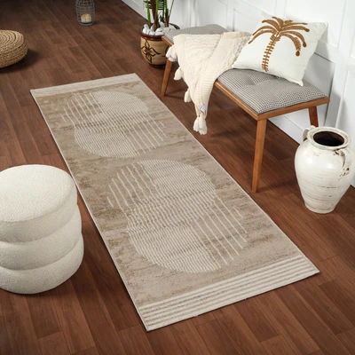Abbildung von Livabliss Mombasa Teppich Braun Beige 80x220 cm