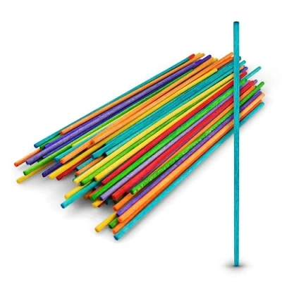 Abbildung von Netuno 100 Stück bunte Holzstäbchen rund 15 cm runde Eisstiele Holz bunt farbige zum Basteln Bauen Dekorieren Bastelhölzer sortierte Farben Bastelholz Stäbe farbig Holzstiele