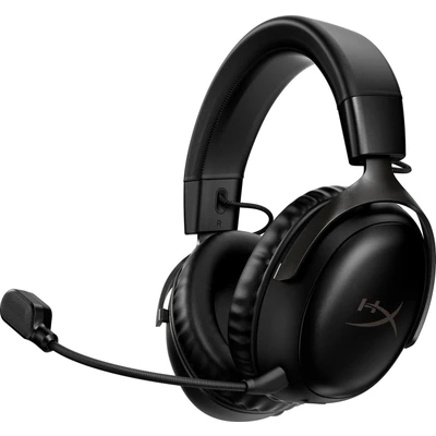 Abbildung von HyperX Cloud III Wireless Gaming Headset for PC, PS5, PS4, up to 120 hour Battery, 2.4GHz Wireless, 53mm Angled Drivers, Memory Foam, Durable Frame, 10mm Microphone, Black.