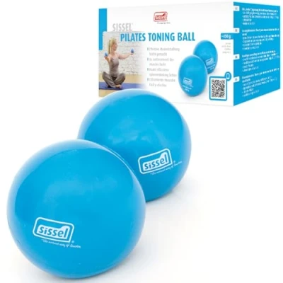 Abbildung von SISSEL Pilates Toning Ball 2er Set 450g Optimale Ergänzung für Balance &amp; Kraft Vielseitiges Training Arme, Schultern Oberkörper Kompakt Effektiv Farbe: Blau