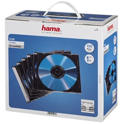 Abbildung von Hama CD Hülle »CD Leerhülle Slim, 100er Pack, Transparent, Schwarz, Schutzhülle«