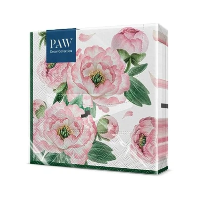 Abbildung von PAW Servietten 3 lagig (33 x 33 cm) I 20 Stück Perfekt für Geburtstage, Partys, Hochzeiten, Kommunion und Feiern Papierservietten Bunt Blumen, Frühling Farbe: Charming Blossom