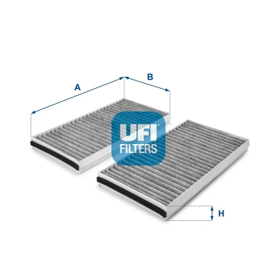 Abbildung von UFI Filters, Aktivkohle Innenraumfilter 54.127.00, Ersatz Innenraumfilter, Passend für Autos, Anwendbar auf verschiedene Modelle von BMW Serie 5 und 6, Alpina B 6