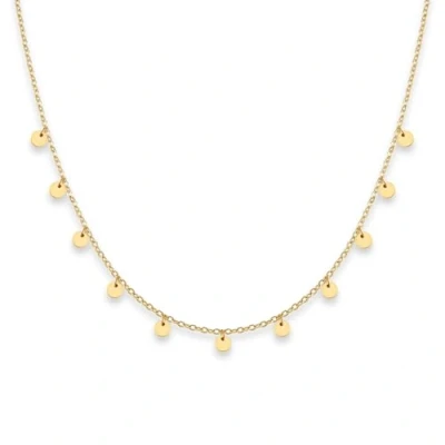 Abbildung von GD GOOD.designs Kette mit Coin Plättchen Roségold Wasserfest I Boho Halskette für Damen 11 runden Anhängern Plättchenkette 18 Karat Vergoldung