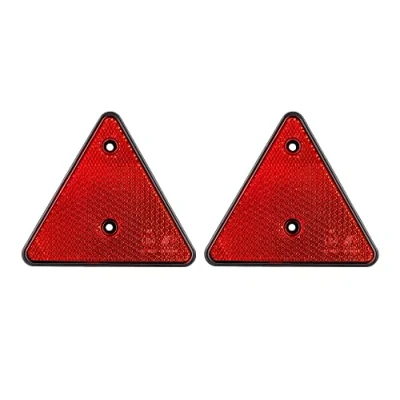 Abbildung von 2er Set Dreieck Reflektor 15 x 13,5 CM Rückstrahler Anhängerdreieck Pkw Anhänger Dreiecke Katzenauge E Prüfzeichen