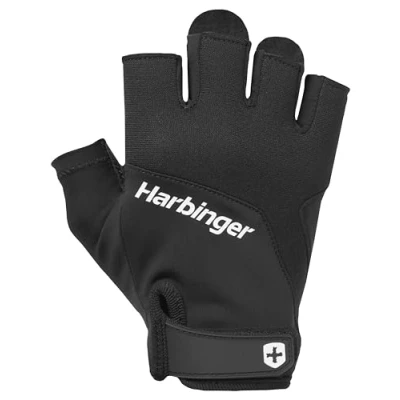 Abbildung von Harbinger Training Grip Gloves, Handschuhe zum Schwergewichtheben für besseren Handflächenschutz, Large, Unisex, Schwarz