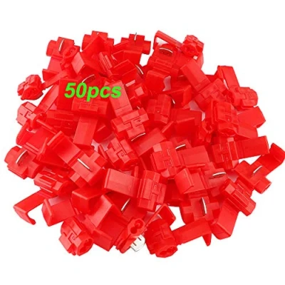 Abbildung von QitinDasen 50Pcs Rot Abzweigverbinder, Stromdiebe Schnellverbinder, Kabelabzweiger Quickverbinder, Draht Kabelstecker Schloss Terminal