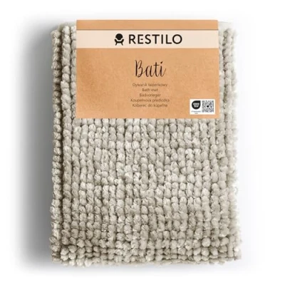 Abbildung von RESTILO Badematte 60 x 90 cm Badteppich Badvorleger rutschfest Bati Beige