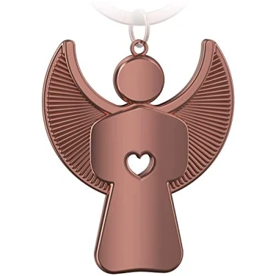 Abbildung von FABACH Schutzengel Schlüsselanhänger Pikto mit Herz Edler Engel Anhänger aus Metall in mattem Bronze Geschenk Glücksbringer Auto Führerschein Fahr vorsichtig