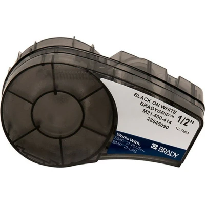 Abbildung von Brady (M21 500 414 BradyGrip bedruckbares Klettband für BMP21 PLUS; LAB; 12.70 mm x 3.048 m Schwarz auf Weiß