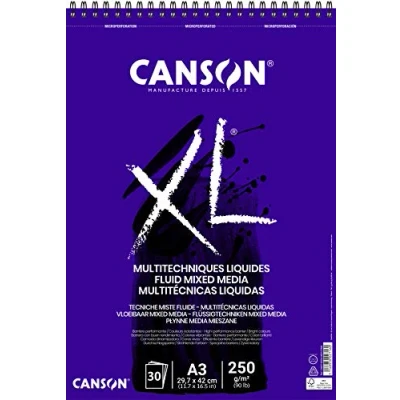 Abbildung von CANSON XL® Fluid Mixed Media, Block für flüssige Mischtechniken, DIN A3, 30 Blatt, 250 g/m²