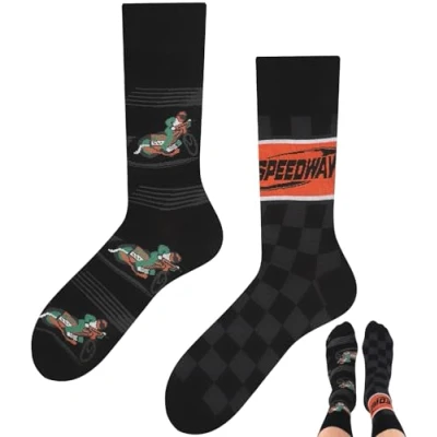 Abbildung von TODO Lustige Speedway Socken, Motorrad Socken Bahnsport Motiv Motorradsocken Motorsport Geschenk Grand Prix 39 42