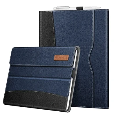 Abbildung von Fintie Hülle für Microsoft Surface Go 4 / 3 2 10 Zoll Tablet Multi Sichtwinkel Kunstleder Schutzhülle mit Dokumentschlitze, Type Cover Kompatibel, Marineblau