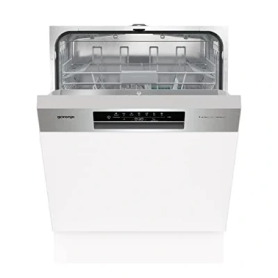 Abbildung von Gorenje GI 642 D60X Teilintegrierbarer Geschirrspüler/60 cm/14 Maßgedecke/2 Körbe/6 Programme/TotalDry/3 in 1 Funktion/Speed Wash/Gläser Programm/vollständiger Überlaufschutz,739659,Silber/Schwarz
