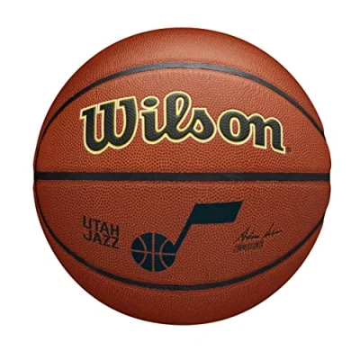 Abbildung von Wilson Basketball, NBA Team Alliance, Utah Jazz, Outdoor und Indoor, PureFeel Cover, Größe: 7, Braun