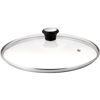 Abbildung von Tefal Glasdeckel 32 cm, Edelstahlfassung, Spülmaschinenfest, Dampfventil, Thermokunststoffgriff, 28097912, Copper Black