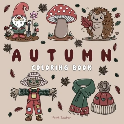 Abbildung von Autumn: Bold and Easy Coloring Book with Simple Big Designs For Relaxation Stress Relief, Adults,Teens Kids