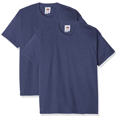 Abbildung von Fruit of the Loom Jungen Kids Valueweight Short Sleeve T 2 Pack Shirt, Blau (Blue Navy), 3 4 Years(Size:32) (2er Pack)