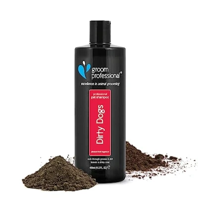Abbildung von GROOM PROFESSIONAL Dirty Dogs Hundeshampoo Gegen Geruch Tiefenreinigendes Shampoo Für Hunde Schmutziges &amp; Fettiges Fell Hinterlässt das Weich Sauber, 450ml