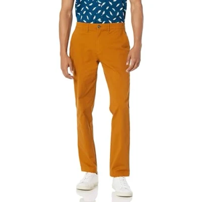 Abbildung von Amazon Essentials Herren Legere Stretch Chinohose mit schmaler Passform, Dunkles Kamelbraun, 36W / 28L