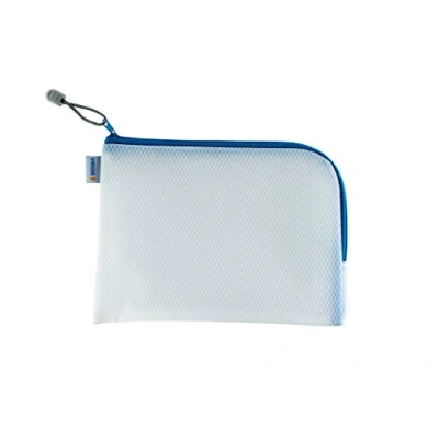 Abbildung von HERMA 20009 Kulturbeutel A5 mit Reißverschluss transparent blau, kleine verschließbare Sichttasche Zipper, Kosmetiktasche für Kosmetik, Flüßigkeiten, Make Up, Zahnbürste