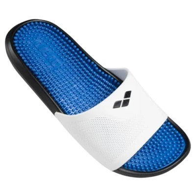 Abbildung von arena Marco Unisex Badesandalen für Damen und Herren, Badelatschen Meer Schwimmbad, Sandalen mit Weicher, Massierender Sohle Optimalem Grip auf Nassen Oberflächen