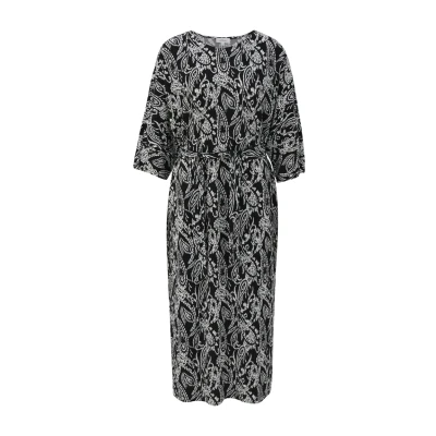 Abbildung von s.Oliver Midimit Plisseefalten Freizeitkleid, Damen, Größe: 42, Schwarz