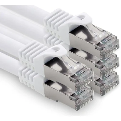 Abbildung von freiwerk 1,5m weiss 5 Stück CAT.7 Netzwerkkabel Lan Ethernet Patch Kabel s FTP LSZH PIMF 10GB RJ45 Stecker Cat6a