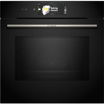 Abbildung von Bosch HMG778NB1, Serie 8 Smarter Einbau Backofen, 60 x cm, Made in Germany, Mikrowellenfunktion, Pyrolyse &amp; Hydrolyse Selbstreinigung, Air Fry, Bratenthermometer, 4D Heißluft, Farb Touchscreen