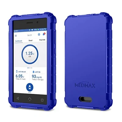 Abbildung von MEDMAX Hülle für Omnipod Dash PDM (Personal Diabetes Manager), Leichte stoßfeste Anti Rutsch Silikon Schutzhülle Cover mit erhabener Abschrägung Gerät (Marineblau)