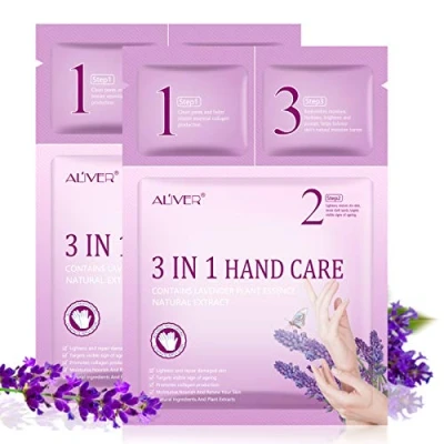 Abbildung von 2 Paare 3 IN 1 Handpflege Maske, Hände Feuchtigkeitsspendende Handschuhe, Handcreme, Handhautreparatur Erneuerungsmaske für trockene, alternde, rissige