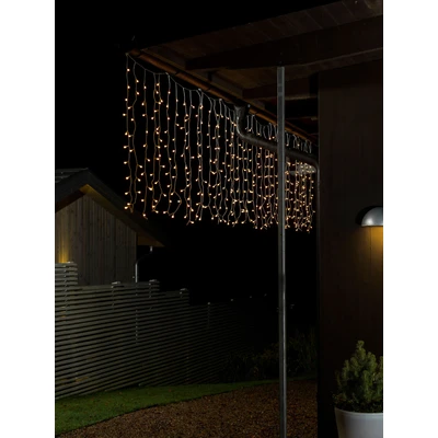 Abbildung von KONSTSMIDE LED Lichtervorhang »Weihnachtsdeko aussen«, 400 St. flammig, Lichtervorhang, mit weißen Globes, warm weiße Dioden