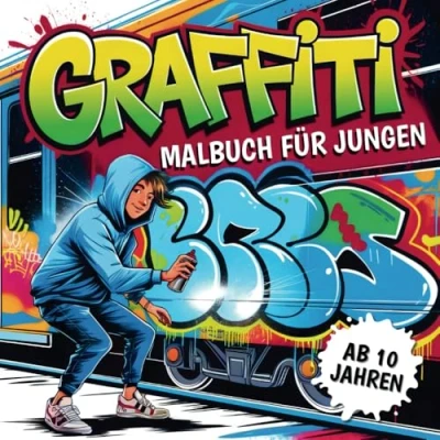 Abbildung von Graffiti Malbuch für Jungen ab 10 Jahren: 50 coole Street Art Motive kreative Teenager zum Ausmalen und Entspannen